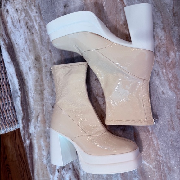 Women’s FREE PEOPLE double stack platform cream booties- Size 36.5 - Picture 7 of 13